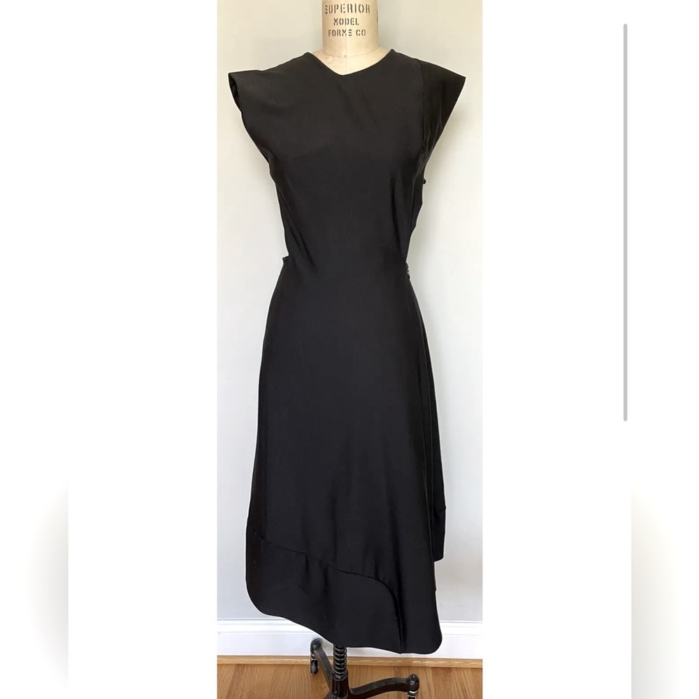 DANIELA BIZZI Black Minimalist Dress Size 42 or 6. Excellent. Made In Italy